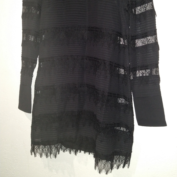 NWT FRAME Nora Black Lace Mini Dress - Picture 11 of 13